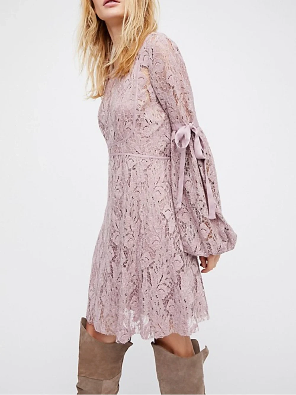 Free People Rubi Lace Mini Dress - Picture 1 of 8
